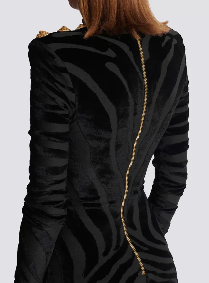 Short zebra-print velvet dress Short zebra-print velvet dress