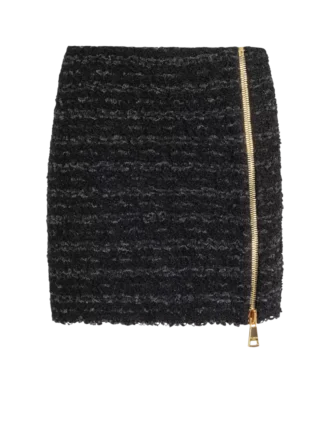 Short zipped tweed skirt