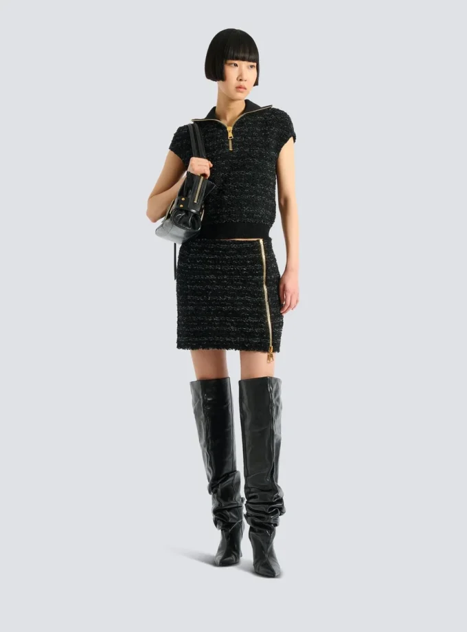 Short zipped tweed skirt Short zipped tweed skirt