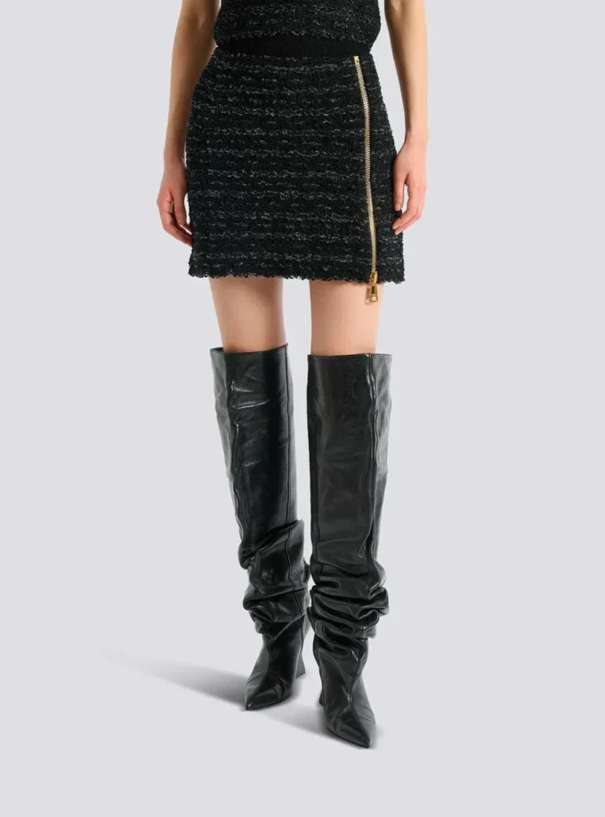 Short zipped tweed skirt Short zipped tweed skirt