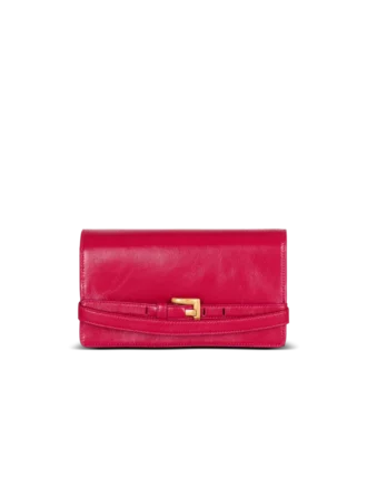 Shuffle calfskin wallet with chain