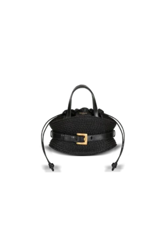 Shuffle Mini bag in calfskin and raffia