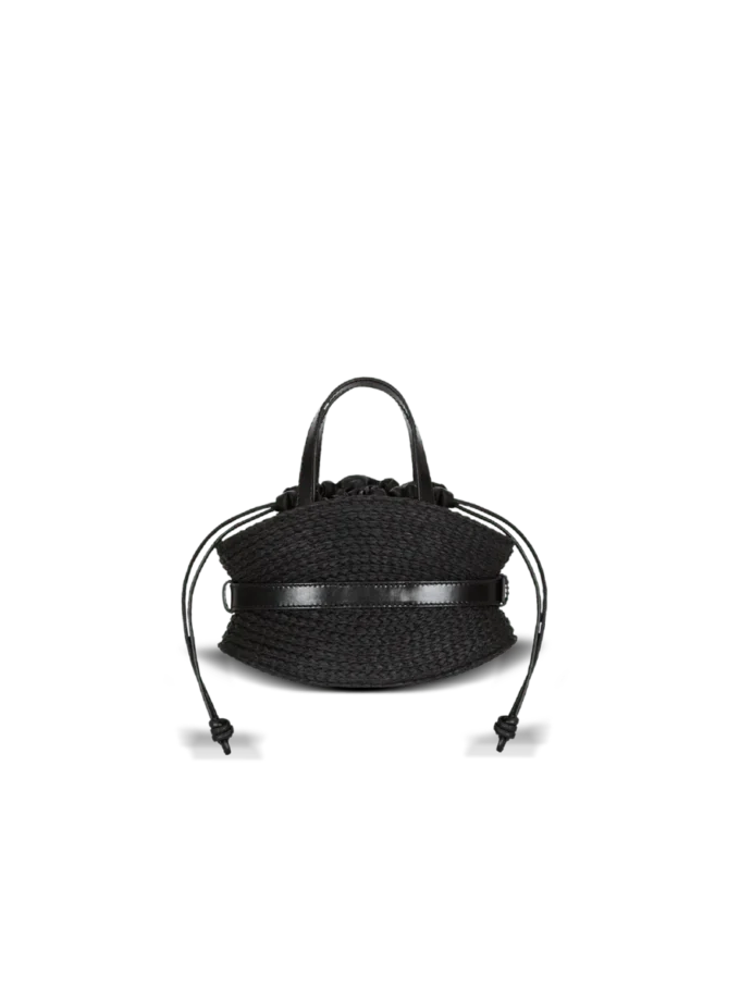 Shuffle Mini bag in calfskin and raffia Shuffle Mini bag in calfskin and raffia