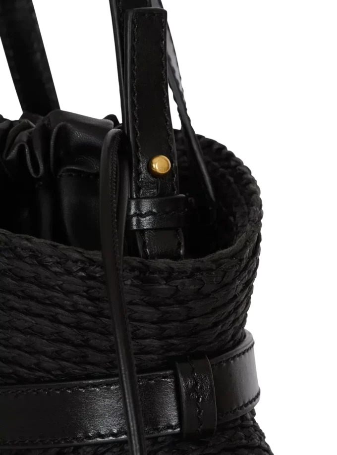 Shuffle Mini bag in calfskin and raffia Shuffle Mini bag in calfskin and raffia