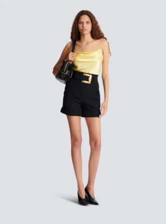 Silk satin top with thin straps