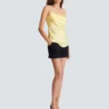 Silk satin top with thin straps