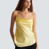 Silk satin top with thin straps