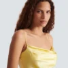 Silk satin top with thin straps