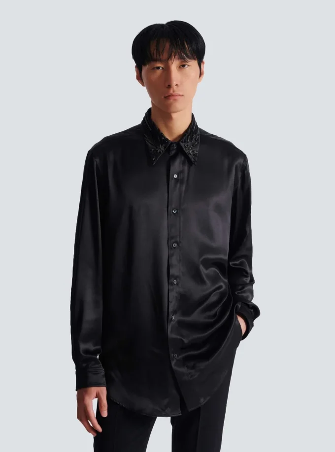 Silk shirt with crystals Silk shirt with crystals
