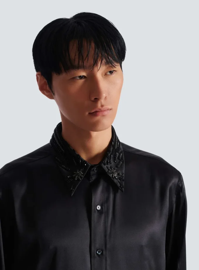 Silk shirt with crystals Silk shirt with crystals