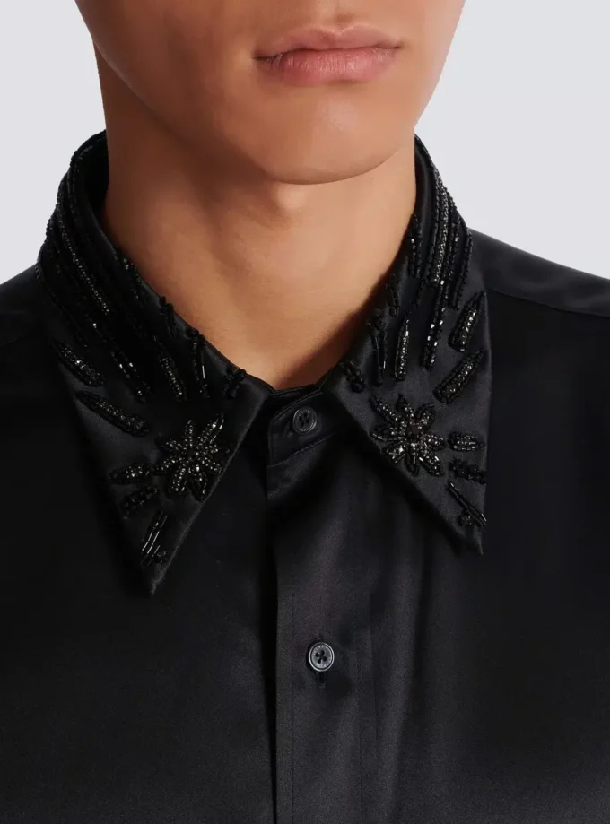 Silk shirt with crystals Silk shirt with crystals