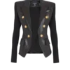 Six-buttons knit lambskin leather jacket Six-buttons knit lambskin leather jacket