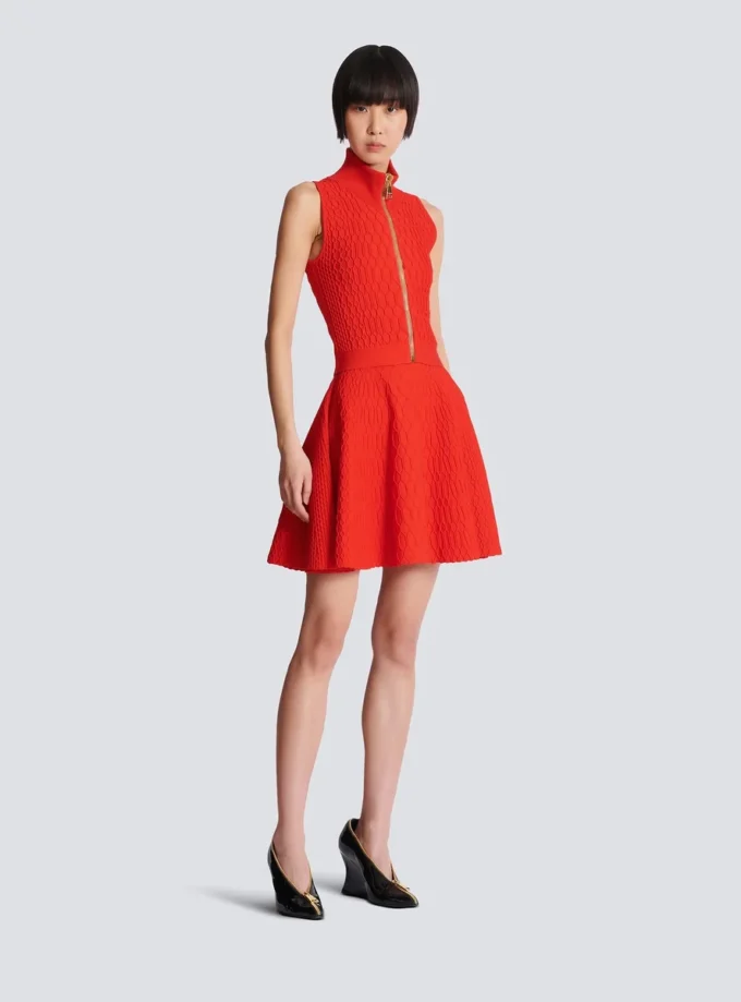 Sleeveless crocodile-knit top Sleeveless crocodile-knit top