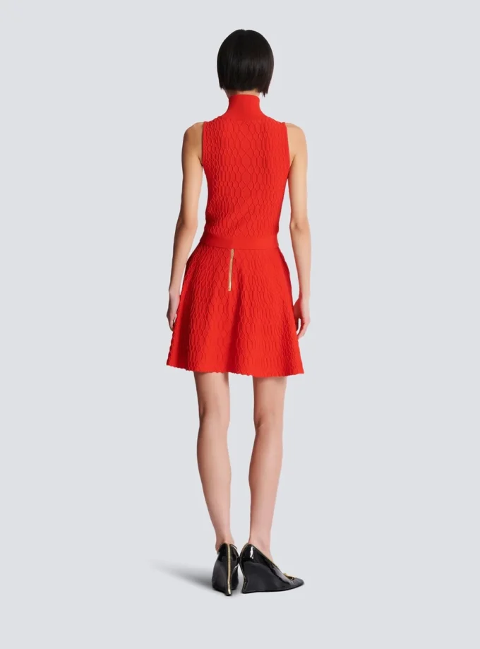 Sleeveless crocodile-knit top Sleeveless crocodile-knit top