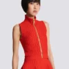 Sleeveless crocodile-knit top Sleeveless crocodile-knit top
