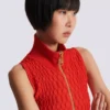 Sleeveless crocodile-knit top Sleeveless crocodile-knit top
