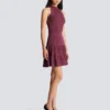 Sleeveless flared dress in openwork knit Sleeveless flared dress in openwork knit