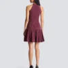 Sleeveless flared dress in openwork knit Sleeveless flared dress in openwork knit