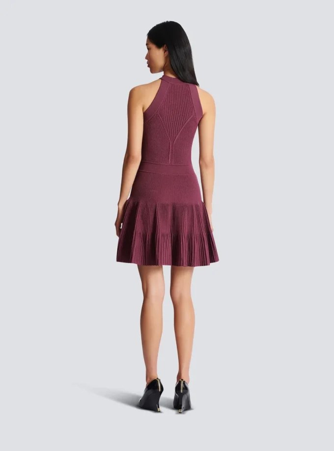 Sleeveless flared dress in openwork knit Sleeveless flared dress in openwork knit