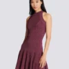 Sleeveless flared dress in openwork knit Sleeveless flared dress in openwork knit