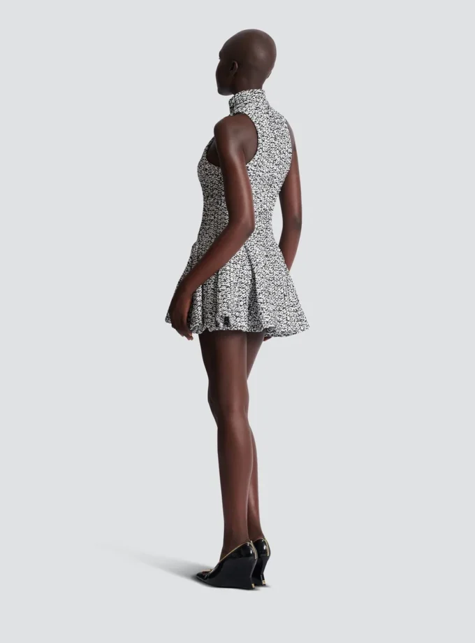 Sleeveless flared tweed dress Sleeveless flared tweed dress