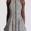Sleeveless flared tweed dress Sleeveless flared tweed dress