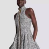 Sleeveless flared tweed dress Sleeveless flared tweed dress