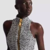 Sleeveless flared tweed dress Sleeveless flared tweed dress