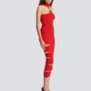 Long knit skirt with cut-outs