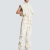 Sleeveless lambskin jumpsuit Sleeveless lambskin jumpsuit