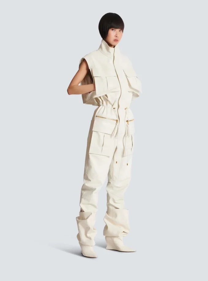 Sleeveless lambskin jumpsuit Sleeveless lambskin jumpsuit