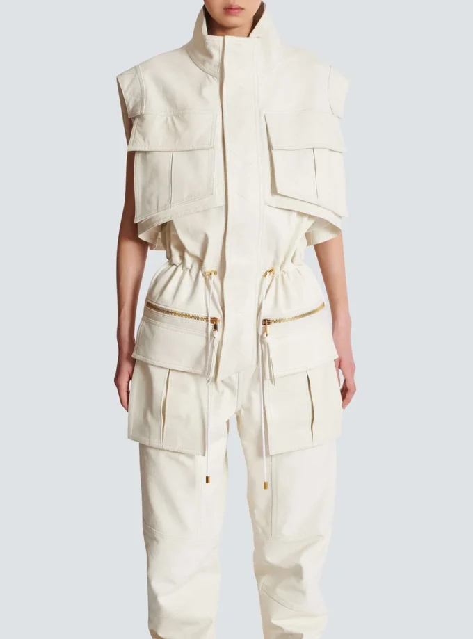 Sleeveless lambskin jumpsuit Sleeveless lambskin jumpsuit
