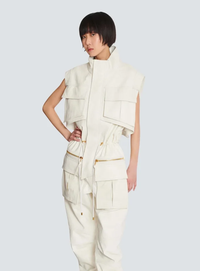 Sleeveless lambskin jumpsuit Sleeveless lambskin jumpsuit