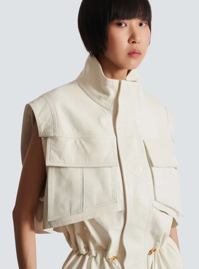 Sleeveless lambskin jumpsuit Sleeveless lambskin jumpsuit