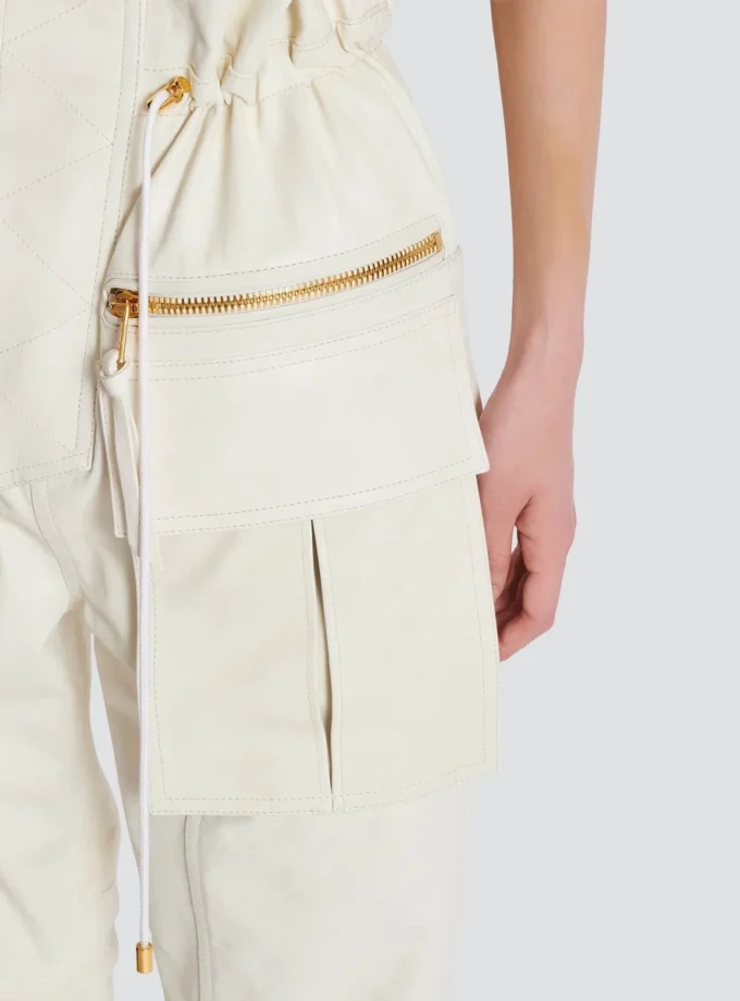 Sleeveless lambskin jumpsuit Sleeveless lambskin jumpsuit