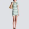 Sleeveless plaid tweed top Sleeveless plaid tweed top