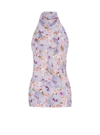 Sleeveless top with Poppy Flower print Sleeveless top with Poppy Flower print