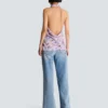 Sleeveless top with Poppy Flower print