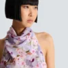 Sleeveless top with Poppy Flower print