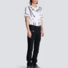 Slim-fit biker jeans in black denim