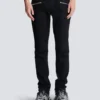 Slim-fit biker jeans in black denim