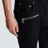 Slim-fit biker jeans in black denim