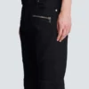 Slim-fit biker jeans in black denim