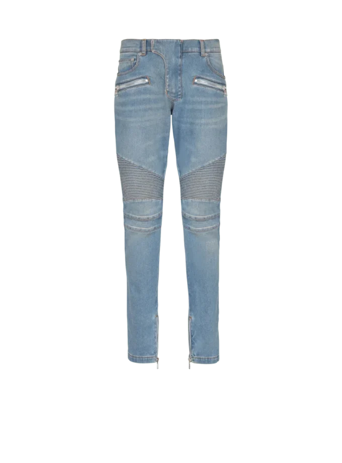 Slim-fit biker trousers in denim Slim-fit biker trousers in denim