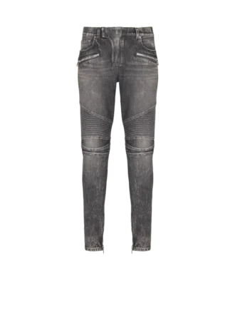 Slim-fit biker trousers in denim