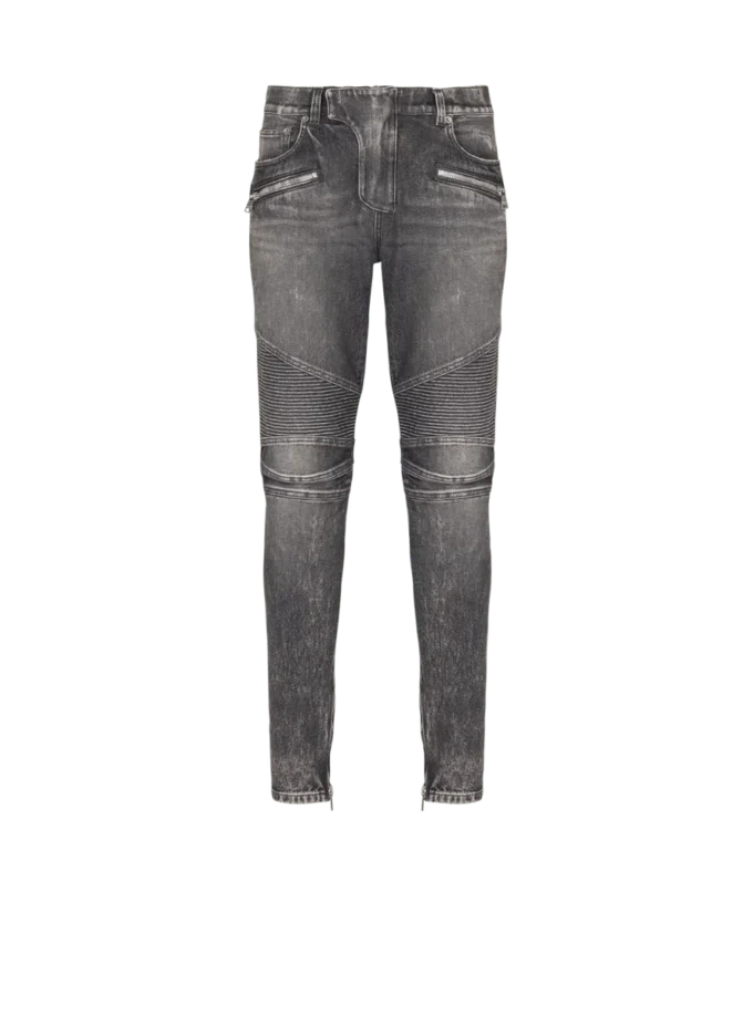Slim-fit biker trousers in denim