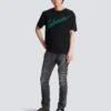 Slim-fit biker trousers in denim