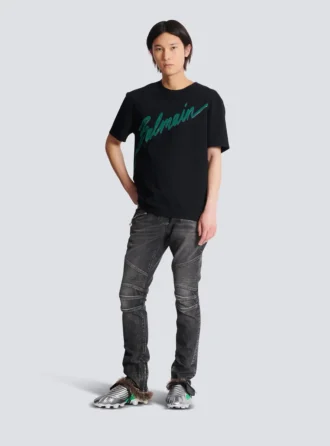 Slim-fit biker trousers in denim