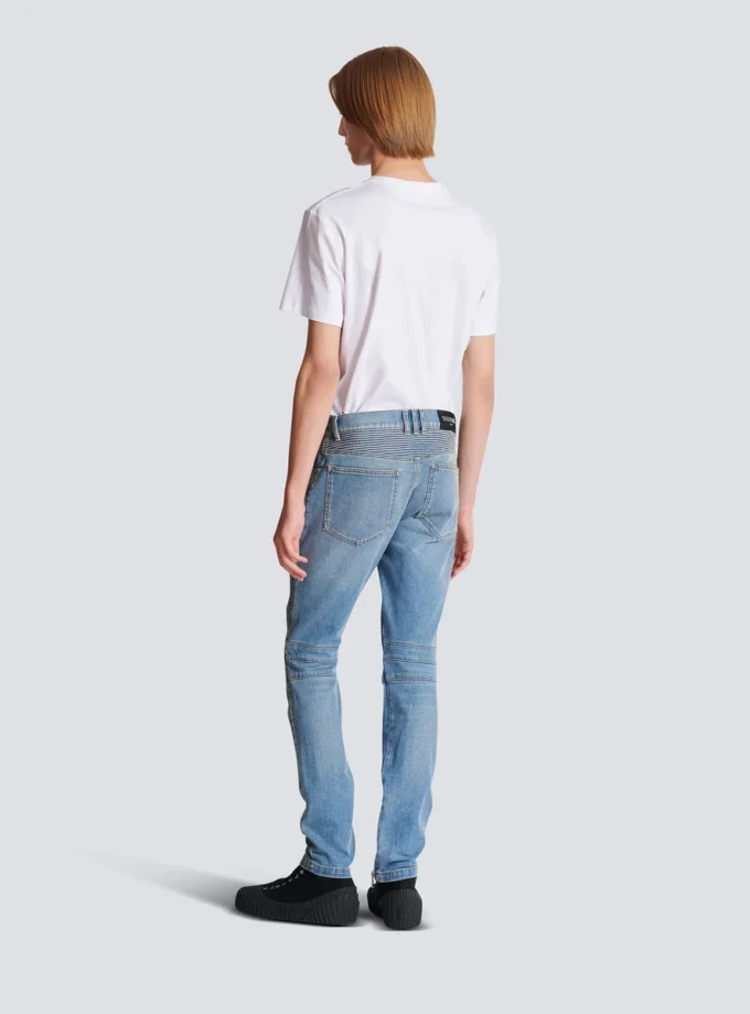 Slim-fit biker trousers in denim Slim-fit biker trousers in denim
