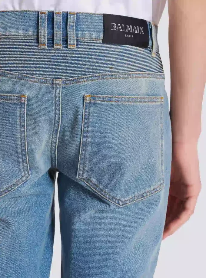 Slim-fit biker trousers in denim Slim-fit biker trousers in denim